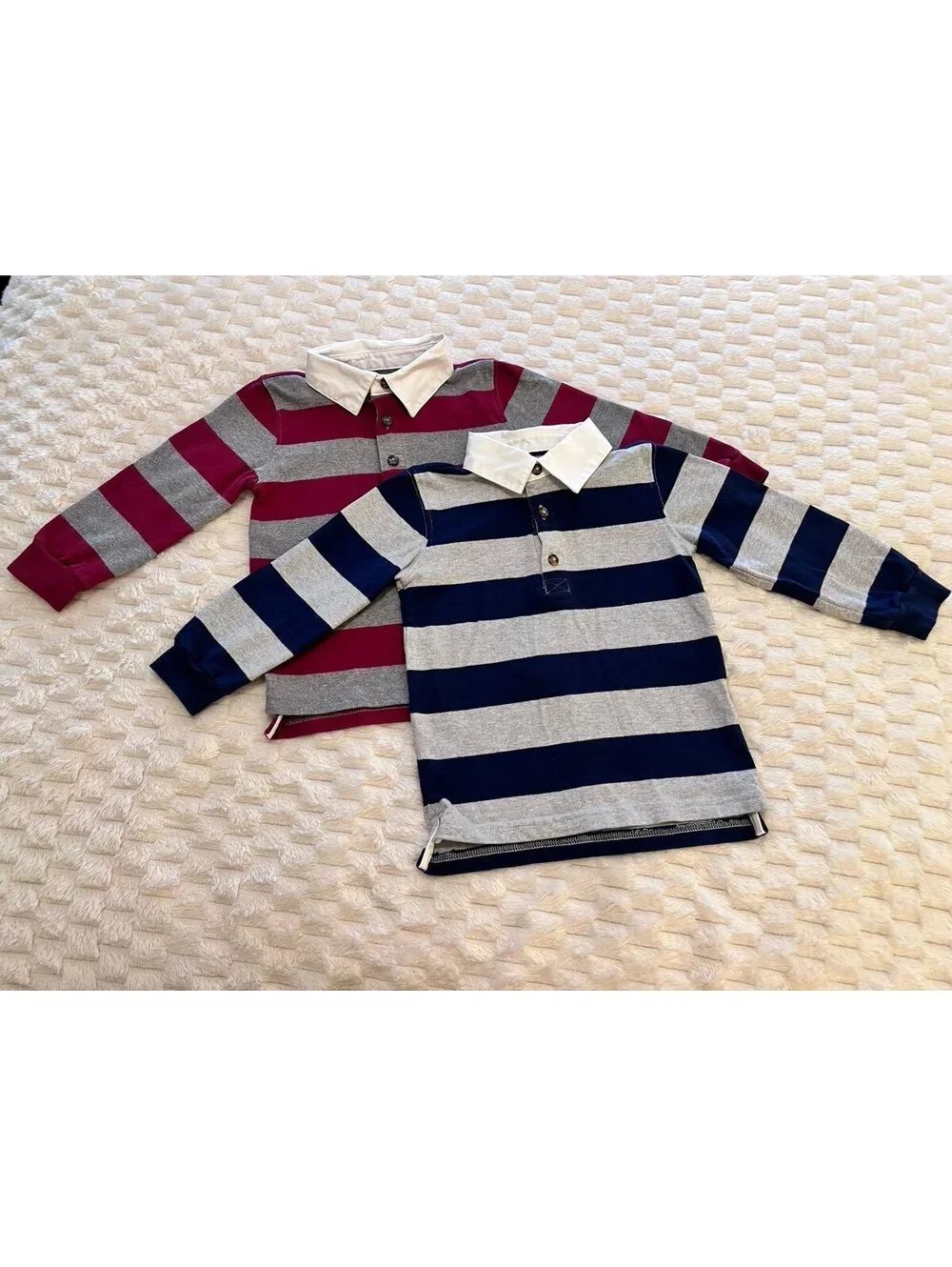 Carter’s Boys Long Sleeve Rugby Polo Shirt 2-pk Set, Striped & Collared (3T)